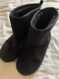 黒　キッズ　ムートン風ブーツ　22cm