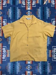 60s 70s ANGELTOWN ヴィンテージボー リングシャツ カラシ色