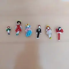 昭和レトロ ハンドメイド ビーズ人形ストラップ 6個