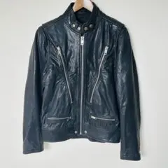 ディーゼル シープスキンレザー シングル ライダースジャケット Mのサムネイル