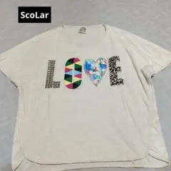 ScoLar 半袖Tシャツ ベージュ 装飾