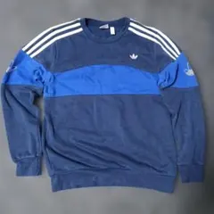 y2k00sアディダスADIDASスウェットトレーナー紺　青メンズトレフォイルのサムネイル