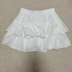 フレアスカート ミニスカート ホワイト Mサイズ