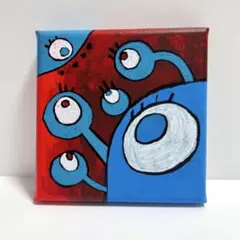 ★【原画1点モノ】アイモン目玉絵イラストアクリル画絵画ホラーイラスト