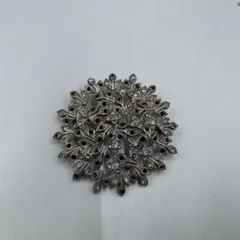 37ヴィンテージ 花形 ブローチ クリスタル装飾