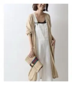 【FRAMeWORK】シアーリネン 天竺ロングカーディガン