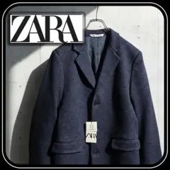 ZARA 新品・未使用 チェスターコート ネイビー紺