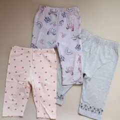 7部丈　レギンス　3枚　グレー　パープル　ピンク
