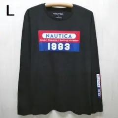 NAUTICA ノーティカ 1983 グラフィック 長袖Tシャツ L ブラック