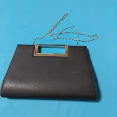 黒い合成皮革パーティーバッグ