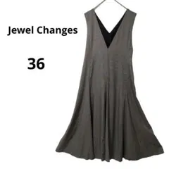 Jewel Changesフレアワンピース Vネック グレンチェック S2765