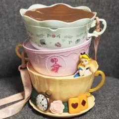 ディズニー　ポップコーンバケット　ふしぎの国のアリス 3段ティーカップ