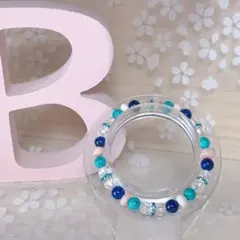 [115]天然石ブレスレット❤️ピンクオパール&ラピスラズリ&ターコイズ&水晶