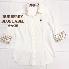美品✨BURBERRY BLUE LABEL メガチェック シャツ ホース刺繍