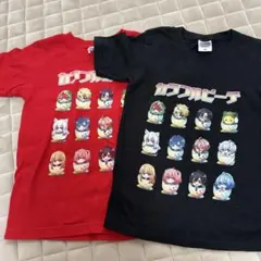 キャラクターイラスト Tシャツ 赤 黒 セット