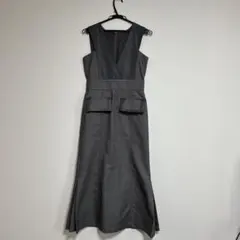 CITY サロペットワンピース　切り替え　ロング　異素材　個性的
