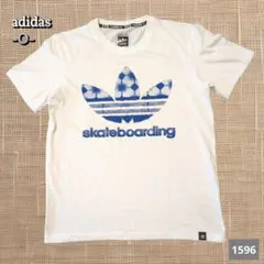 A-1596〈adidas〉スケートボーディング Tシャツ Oサイズ ホワイト