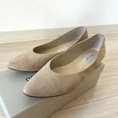 【美品】ポインテッド フラットパンプス ベージュ