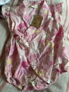 ベビー甚平 ピンク 70cm キャラクター柄