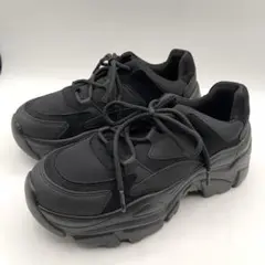 51008 イーボル　軽量厚底レースアップスニーカー　22〜22.5cm 黒