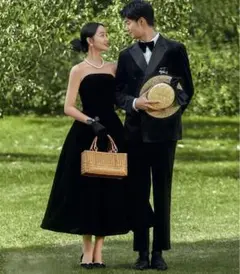 M 結婚式 カラー ドレス 街撮り ビーチ フォト ベロア ブラック 二次会