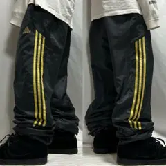 00s Adidas ナイロン トラックパンツ ドローコード Tech 極太