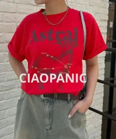 CIAOPANIC チャオパニック 星座プリント 半袖 Tシャツ レッド Fのサムネイル