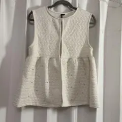 ペプラムベスト　ジレ　ホワイト