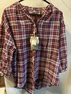 新品　チェック LL 長袖シャツ　綿100