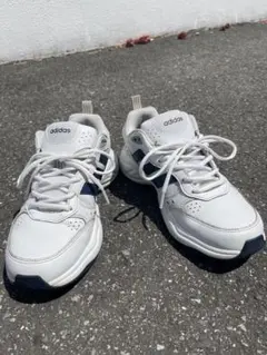 アディダス スポーツシューズ 27 ホワイト ネイビー