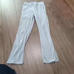 グレー ストライプ キッズレギンス