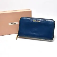478 MIUMIU レザー ラウンドファスナー ロングウォレット 長財布のサムネイル