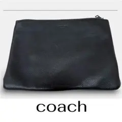 【美品】COACH クラッチバッグ ブラック　セカンドバッグ　レザー