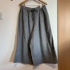 ウエスト総ゴムゆったり柔らか起毛素材ガウチョパンツ