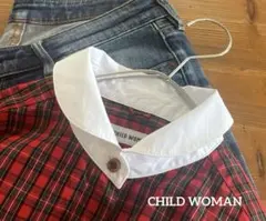 未使用　CHILD WOMANギザタータンチェックブロード クレリックシャツのサムネイル