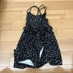 devirock 水着 黒地に白水玉　130cm