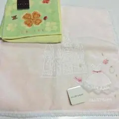 新品ジル セリーヌ 刺繍タオルハンカチ２枚セット バーバリー好きな方にも
