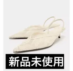 ZARA 刺繍×レースキトンヒールシューズ