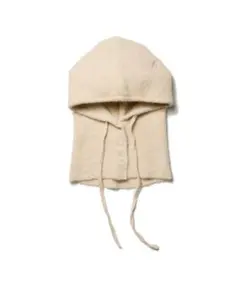 ニューエラ　ニットフード　ゆるふわ　ベージュ　バラクラバ