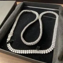 クリスタル 2連ネックレス シルバー