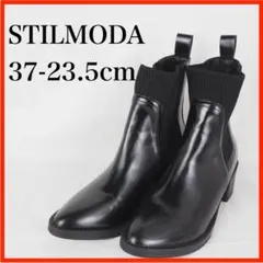 G2830*STILMODA*サイドゴアショートブーツ*37-23.5cm*黒のサムネイル