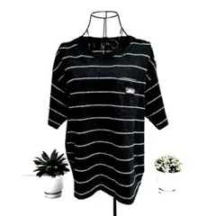 【美品】Dickies ボーダー柄 Tシャツ 半袖 ポケット付き