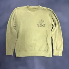 USMC スウェット トレーナー オリーブ メンズ　米軍　本物