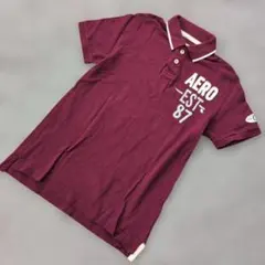 b3870 Aeropostale【M】ポロシャツ バーガンディのサムネイル