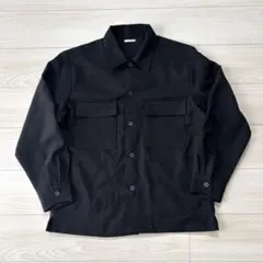 GU ジーユー　リラックスフィットCPOシャツ　サイズM ブラック黒