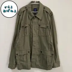 古着 GAP ギャップ ミリタリーコート モスグリーン コットンジャケット L