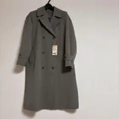 カーキ ダブルブレスト トレンチコート