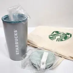 スタバ　ストラップカップシェイプ　ステンレスボトル　シルバー