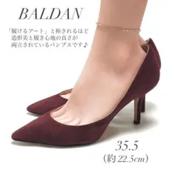 イタリア製 BALDAN スエード ポインテッドトゥ ヒール パンプス ボルドーのサムネイル