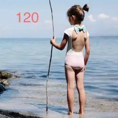 【120cm】ピンク バックリボンバイカラースイムウェア《新品未使用》